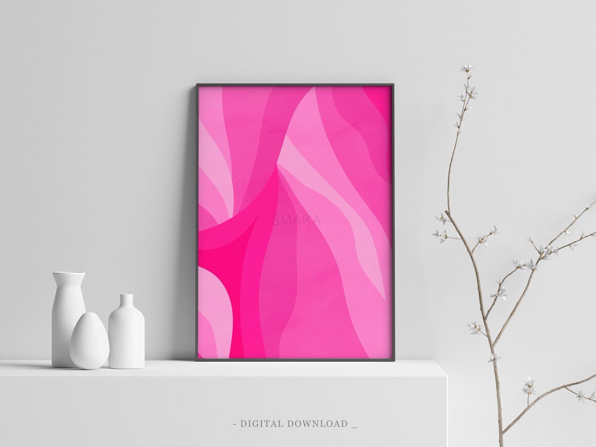 Excited to share the latest addition to my #etsy shop: Printable Abstract Wall Art: Wavy, Swirls, Pink, Fuchsia etsy.me/3PSCtl8 #pink #moving #holi #unframed #bedroom #minimalist #abstractgeometric #vertical #brightabstractart