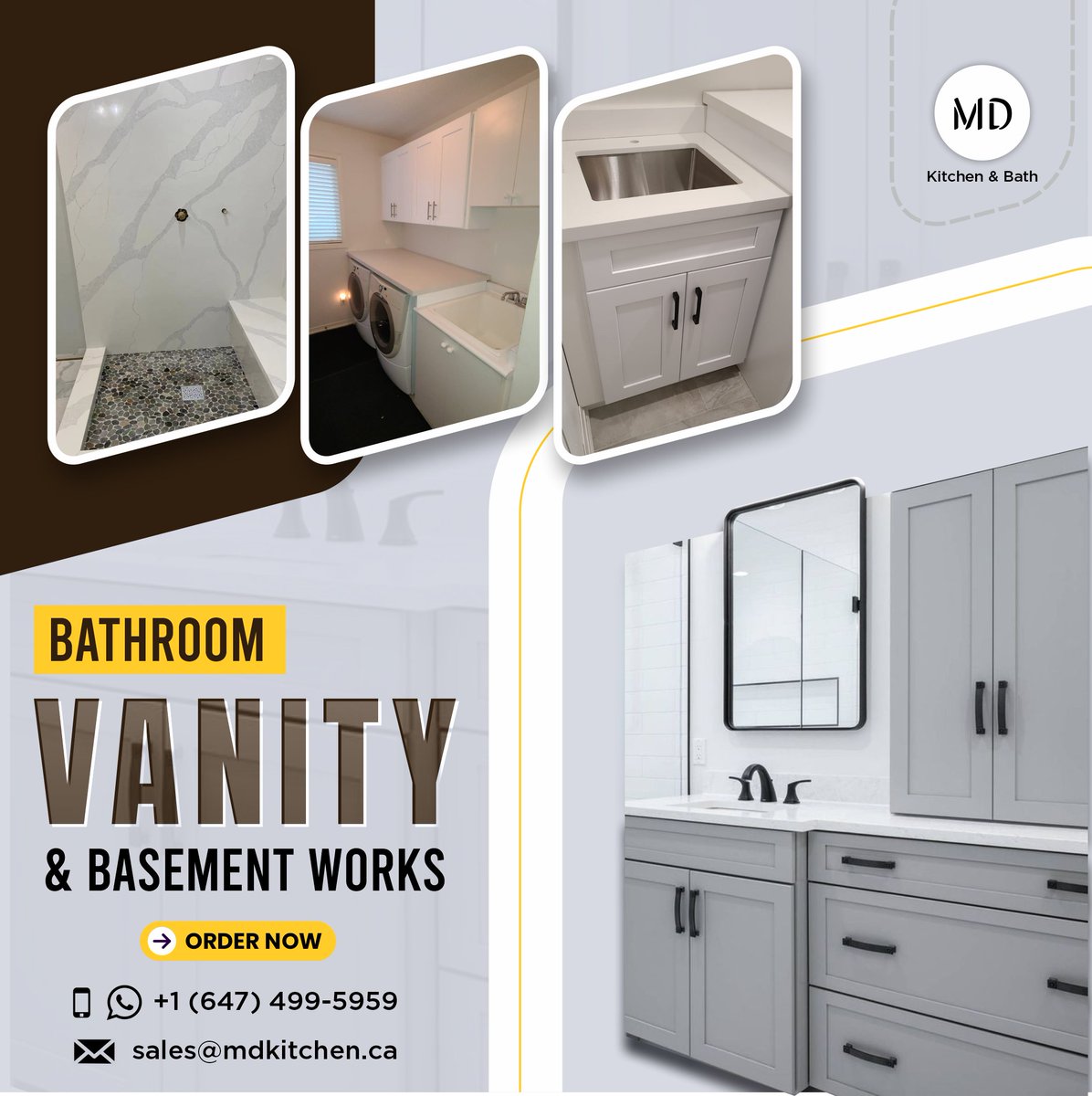 Bathroom Vanity or basement renovation

Reliable and affordable contractor to renovate your bathroom vanity or basement, look no further than Bathroom Vanity & Basement Works.

#BathroomVanity #Vanity  #BasementRenovation #OntarioRenovation
#MDKitchenandBath #Renovation