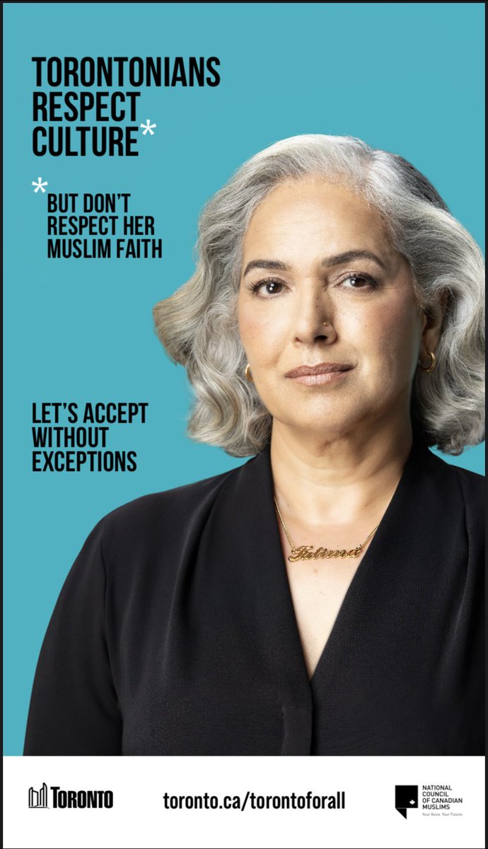 Powerful new anti-Islamophobia campaign launches in Toronto today to shine a light on discrimination and racism. Downloadable posters &amp; resources available at toronto.ca/community-peop… <a href="/cityoftoronto/">City of Toronto 🇨🇦</a> <a href="/nccm/">NCCM</a> #TorontoForAll <a href="/ausmalik/">ausma malik</a>