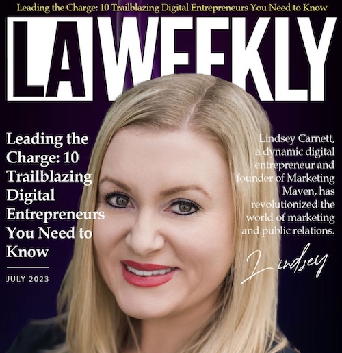 Congrats to <a href="/MarketingMaven2/">Marketing Maven</a>'s Lindsey Carnett for being named by <a href="/LAWeekly/">LA Weekly</a> as one of the 10 Trailblazing Digital Entrepreneurs You Need To Know laweekly.com/leading-the-ch…