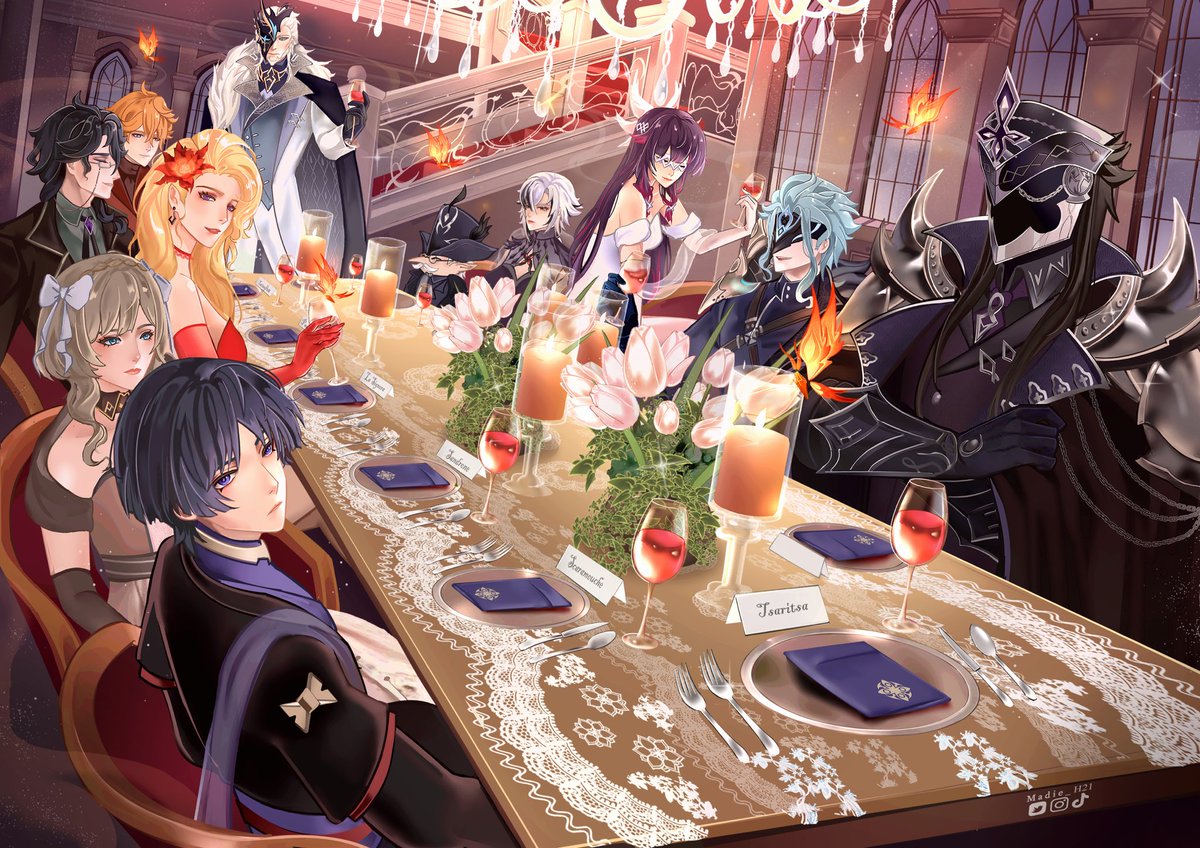 Today marks the 1st anniversary of the Lazzo trailer… The Fatui Harbingers are having a banquet to celebrate ✨ #GenshinImapct #原神