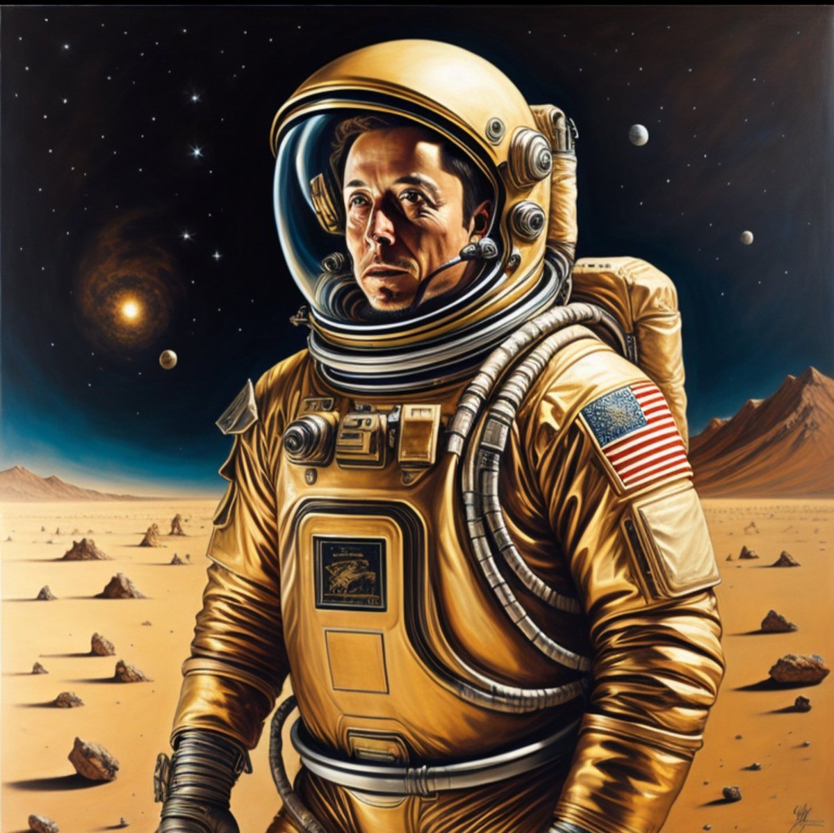 AmpleOrchid_Ai's tweet photo. The Golden Astronaut
#AiArt #AiArtCommunity #AiArtist #AiArtistCommunity #AiArtSociety #AiArtWorks #ArtistryofWellness #Imagineapp #Synthography #digitalart #digitalartwork #AiArtGallery https://t.co/H2CnpEKv2F