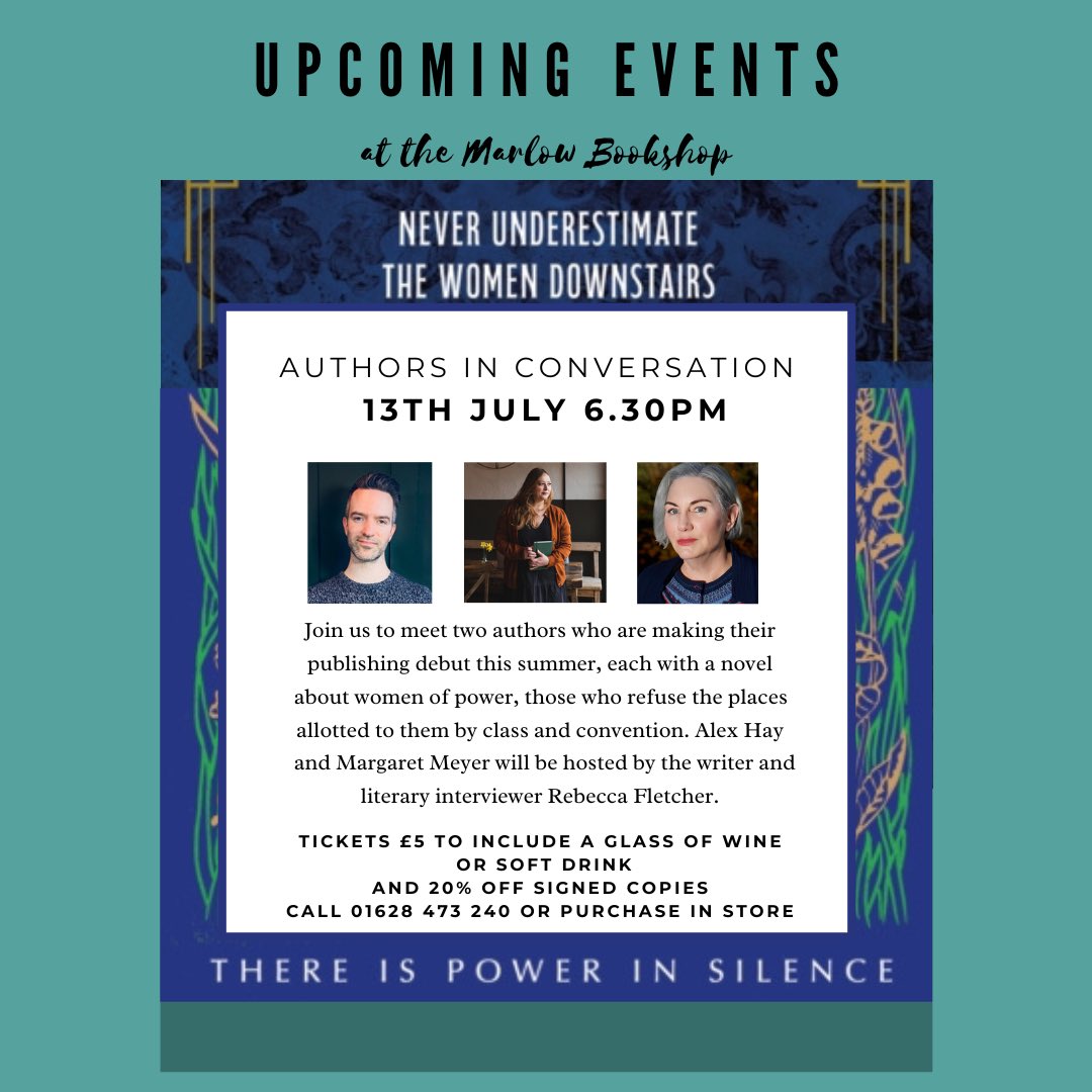 I’ll be chatting to @AlexHayBooks & @Margaret_Meyer @marlowbookshop on Thursday this week (13th) about their brilliant books, #TheHousekeepers & #TheWitchingTide Do join us x