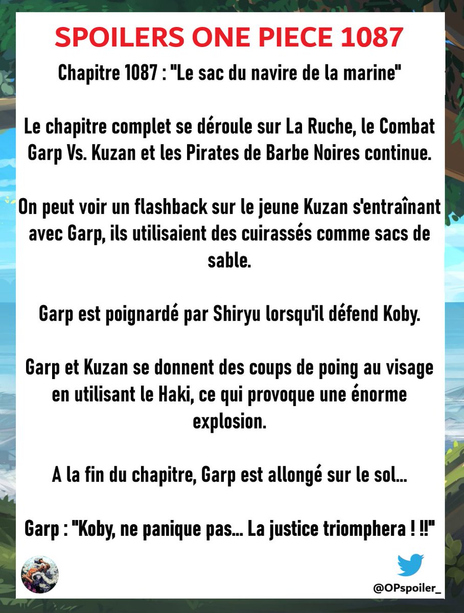 OPspoiler_'s tweet photo. #ONEPIECE1087 

🚨 LES PREMIERS SPOILS SONT DISPO ! https://t.co/FV119NI1qj