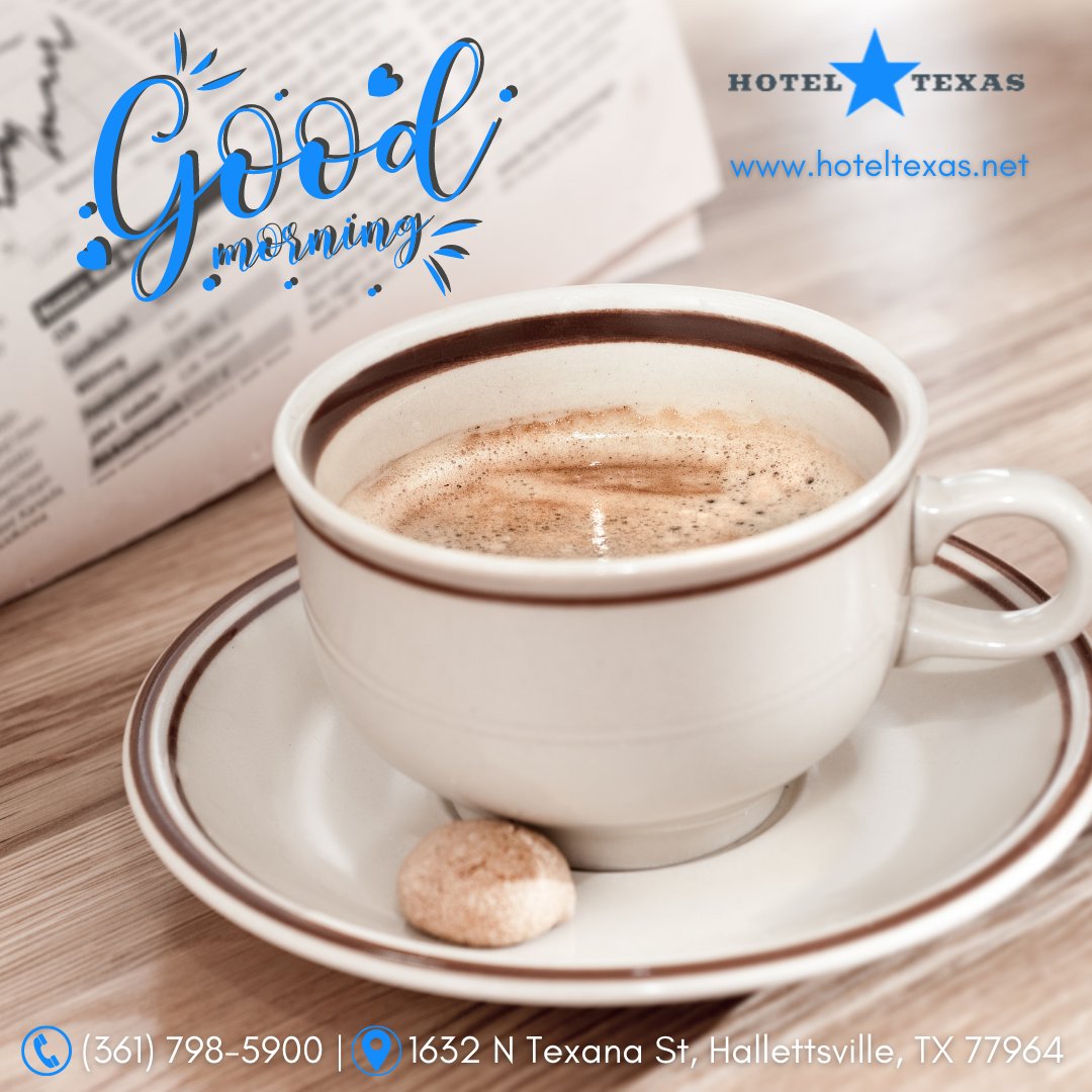 Shine brightly! Start your day right with our complimentary hot breakfast. 
Cheers to a great week ahead!

#exploreHallettsville #HotelTexas