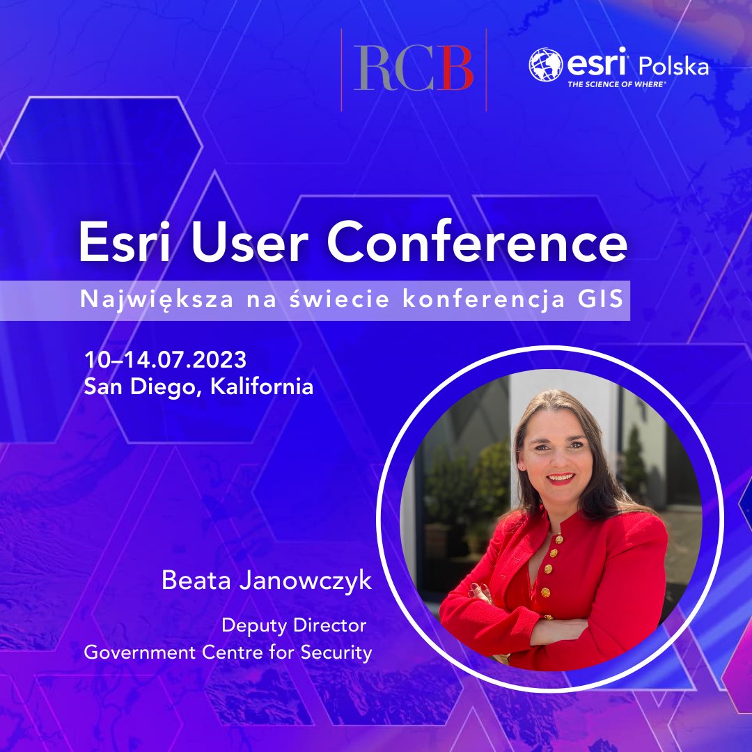 Sendai2030's tweet photo. Rozpoczyna się @Esri User Conference 2023, największa światowa konferencja użytkowników systemów #GIS, w której bierze udział kilkanaście tysięcy osób z całego 🌍.
Obecne także @RCB_RP,
twórca systemu geinformacyjnego: GISBN „Bezpieczeństwo Narodowe”. https://t.co/na6npvZjqM