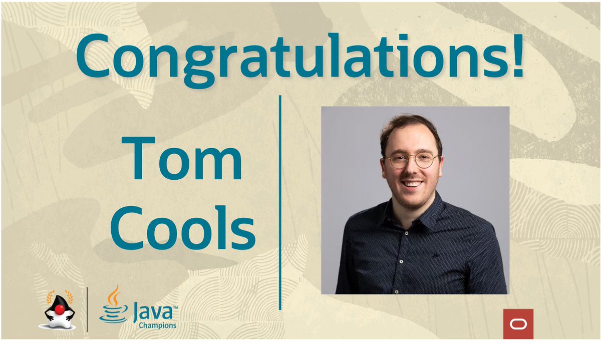 Congratulations to new #Java Champion <a href="/TCoolsIT/">Tom Cools</a>
