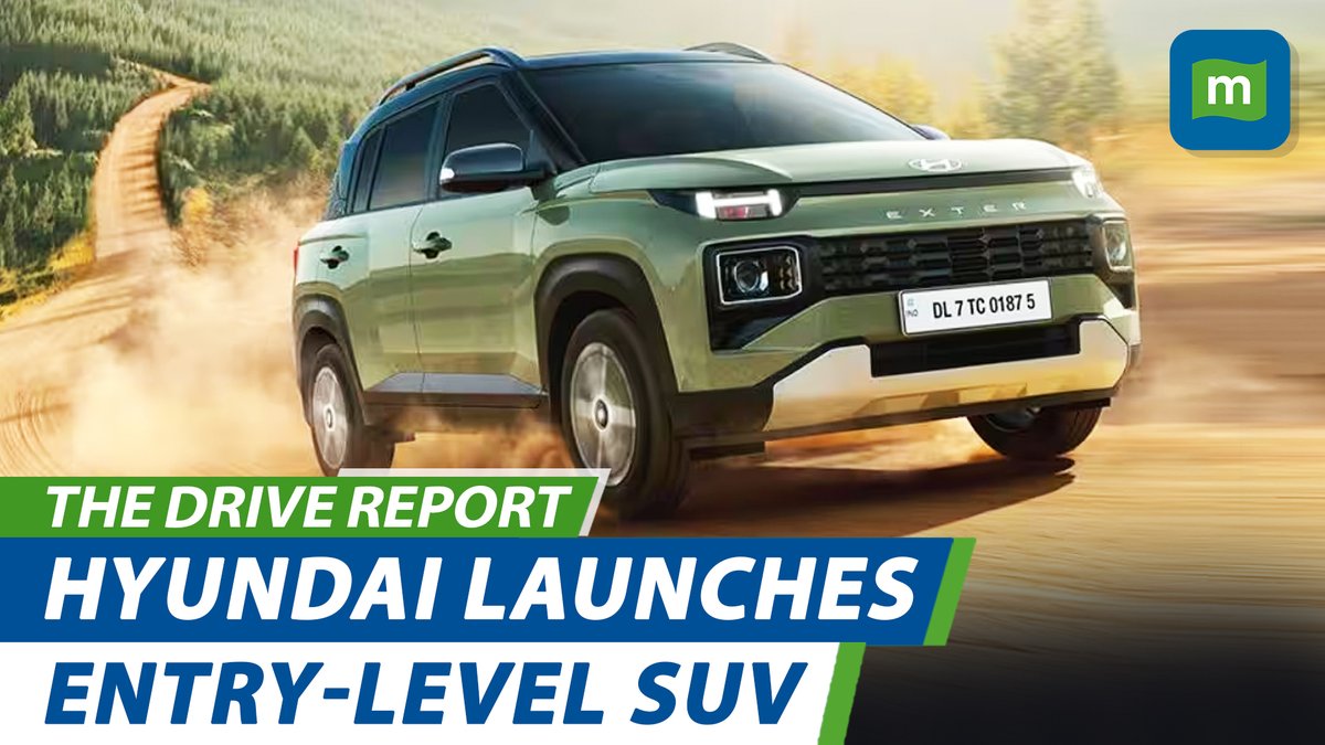 moneycontrolcom's tweet photo. #TheDriveReport | Hyundai Motor India rolled out Exter, their entry-level SUV 🚘
With prices ranging between Rs 5.99 lakh and Rs 9.31 lakh (ex-showroom), the car leads with some segment-first features, like a voice-activated sunroof.
What are some of the other features? 🧐
🎥 Watch to find out 👇
https://t.co/HYCbi9WlF9
#HyundaiEXTER #HyundaiIndia
