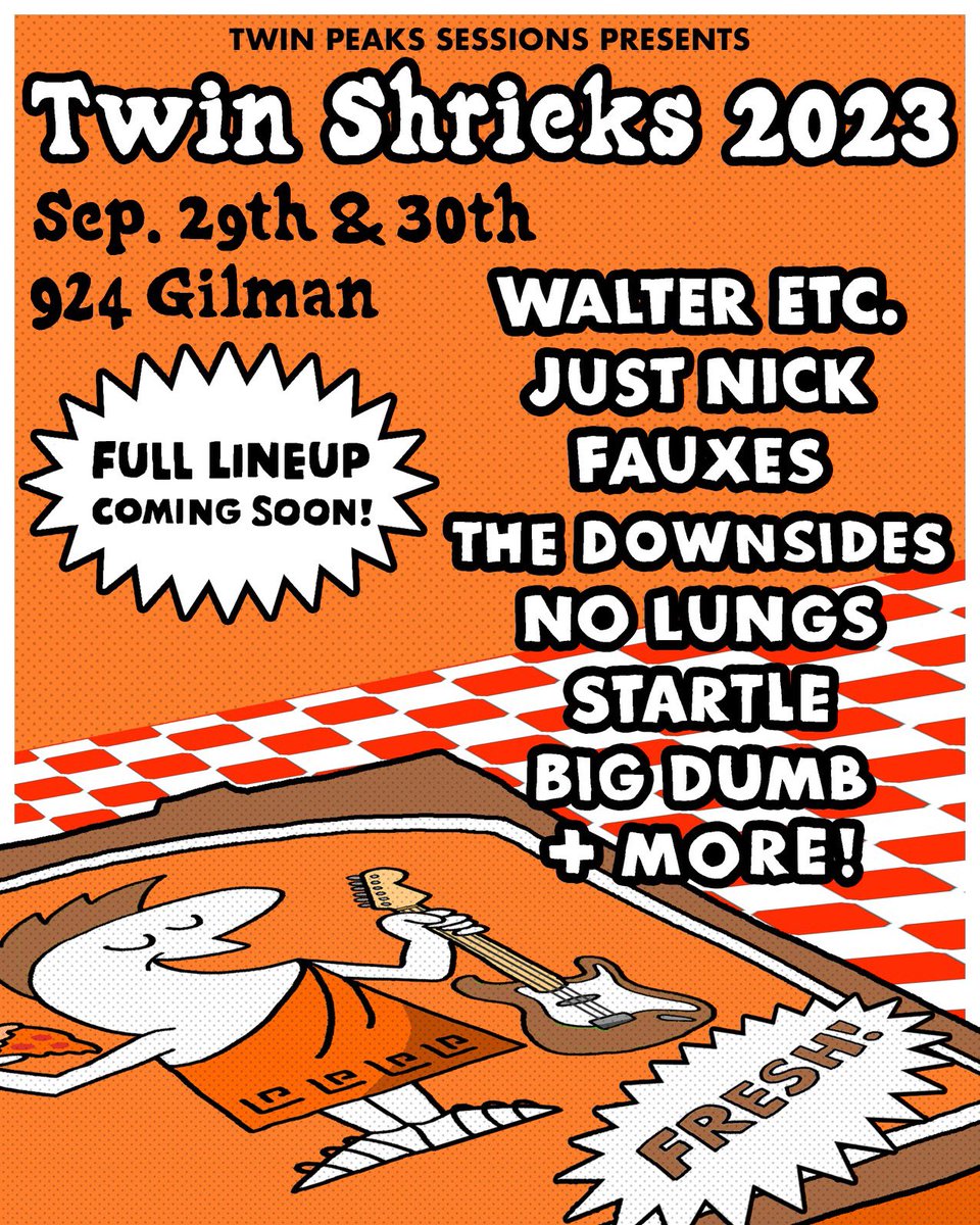 Been a lil quiet on the twitter front but we got some rad shows coming up!! Pull up to one, new music cumming soon too!!

7/21 - Tehachapi @ Westlane Brewing
9/2 - Bakersfield @ Temblor Brewing (Fest Fest 4)
9/29 - Berkeley @ 924 Gilman (Twin Shrieks 2023)