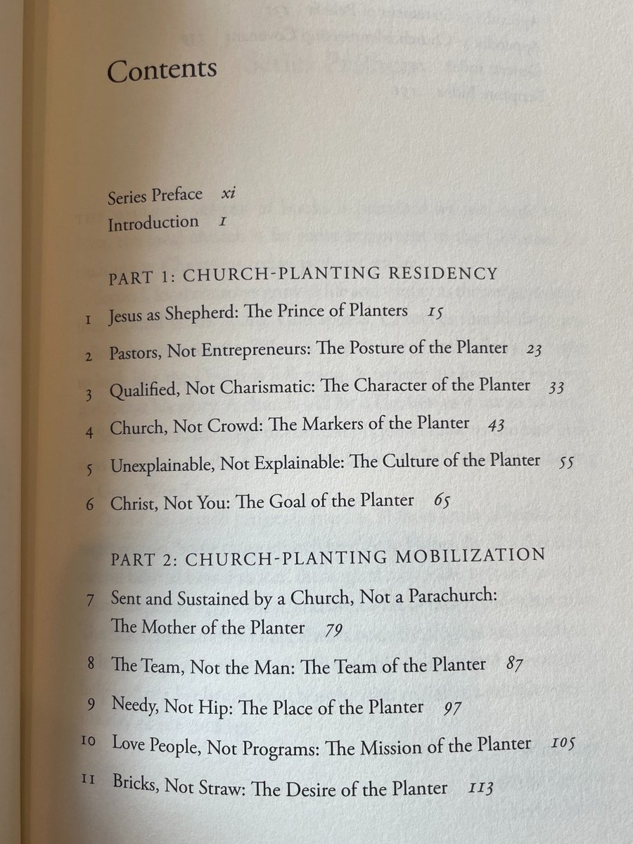 sambkoo's tweet photo. "Planting by Pastoring" by @nathanknightdc is dropping soon. You should get it. I mean, look at this ToC! https://t.co/zjx7GJKuZc