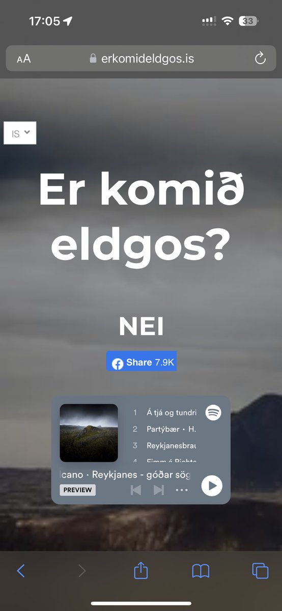 Kannski ágætt að uppfæra þessa síðu? #eldgos