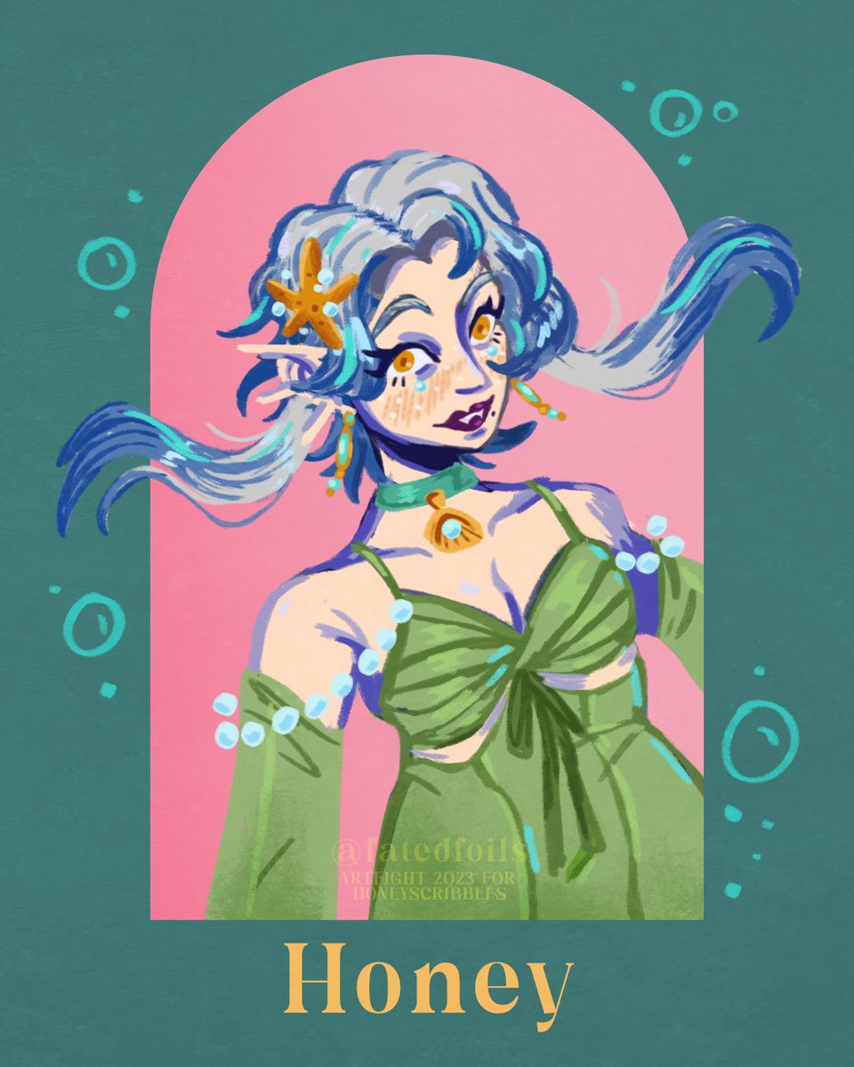 fatedfoils's tweet photo. Revenge attack on @h0neyscribbles 🧜‍♀️🌊 ! 

#artfight #artfight2023 https://t.co/8XVhzEapzq
