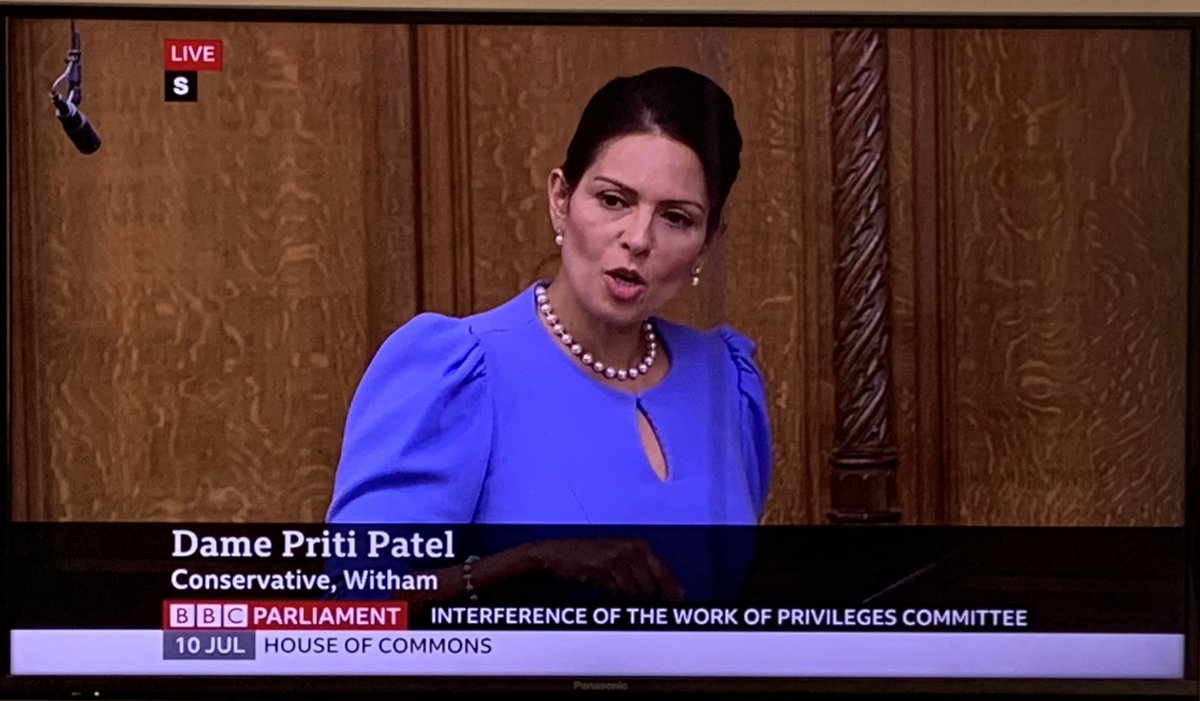 martengl's tweet photo. Owning Parliament
 @pritipatel 👏🇬🇧

Spot on
Absence of due process
Named in report without any prior notice or right of reply
Leaking of report in advance to the Guardian needs investigation
Mentioned Sue Gray collusion with Starmer

#TrueTory 
@Conservatives 
@Jacob_Rees_Mogg https://t.co/iNai73dabv