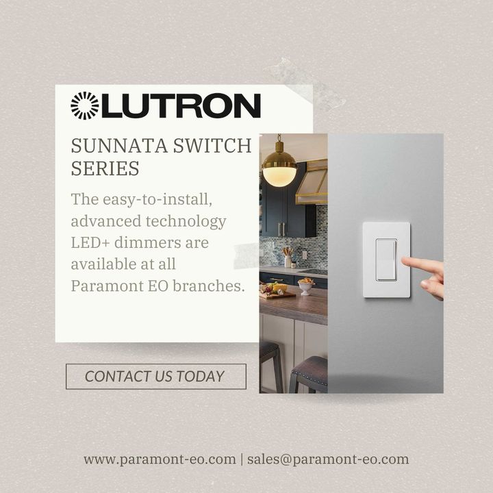 ParamontEO's tweet image. The Sunnata Dimmer line from Lutron is available at all of our Paramont EO branches. Come and #GetItAtParamont
.
.
.
.
#lutron #dimmers #switches #controls #smart #home #lighting #electric #wire