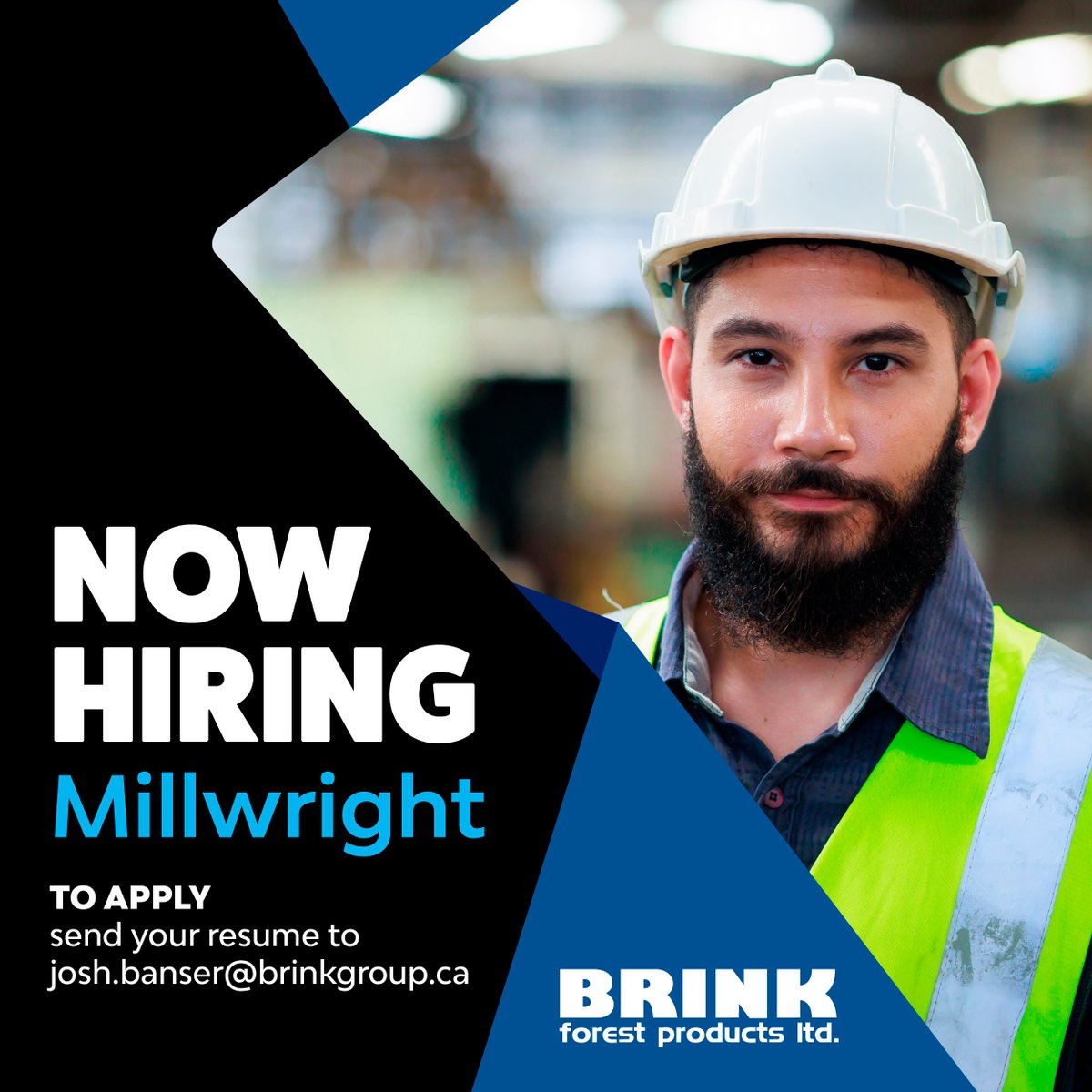 BrinkGroup's tweet image. We are looking to hire a 𝗠𝗜𝗟𝗟𝗪𝗥𝗜𝗚𝗛𝗧 to join our growing team in Prince George.

This career comes with a competitive wage, consistent work schedule and full benefits package.

To apply, send your resume to josh.banser@brinkgroup.ca

#career #millwright #cityofpg #job