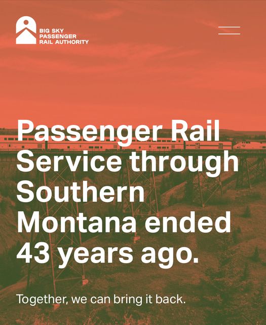Join us Wednesday, July 12th 11-12:30 MT for our monthly board meeting.  We'll bring you up to date on efforts within Montana and across the country to revitalize passenger rail. Guest speaker is Bruce Agnew of @PNWER.#allaboardmontana #passengerrail  
bigskyrail.org/upcoming-meeti…