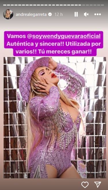 Mensaje de Legarreta a Wendy Guevara