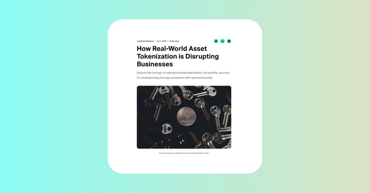 Learn more about RWA (real-world asset) tokenization and how it could impact the future of finance: dibbs.io/blog/real-worl… | #rwa #realworldassets #business #tokenization #blockchain