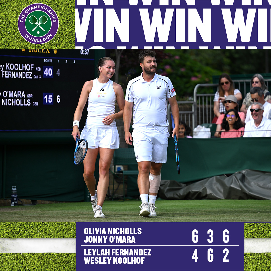 Stunning win for @OliviaNicholls & @Jonny_OMara against the No.4 seeds at @Wimbledon 🔥🔥🔥 #BackTheBrits 🇬🇧 | #Wimbledon