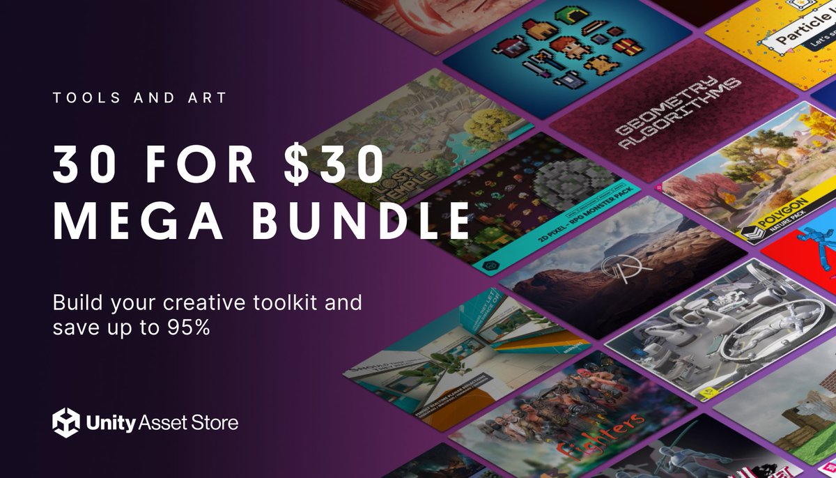 andrewdavidj's tweet image. 📣 Check out @unity&apos;s latest Mega Bundle on the  @AssetStore!

Includes many time-saving tools and art by great creators such as @SyntyStudios, @NatureDeveloper, @assetkits, @JobberwockySoft, @AtlasTerrain, and more!

👀 assetstore.unity.com/mega-bundles/3…

#madewithunity #gamedev #indiedev