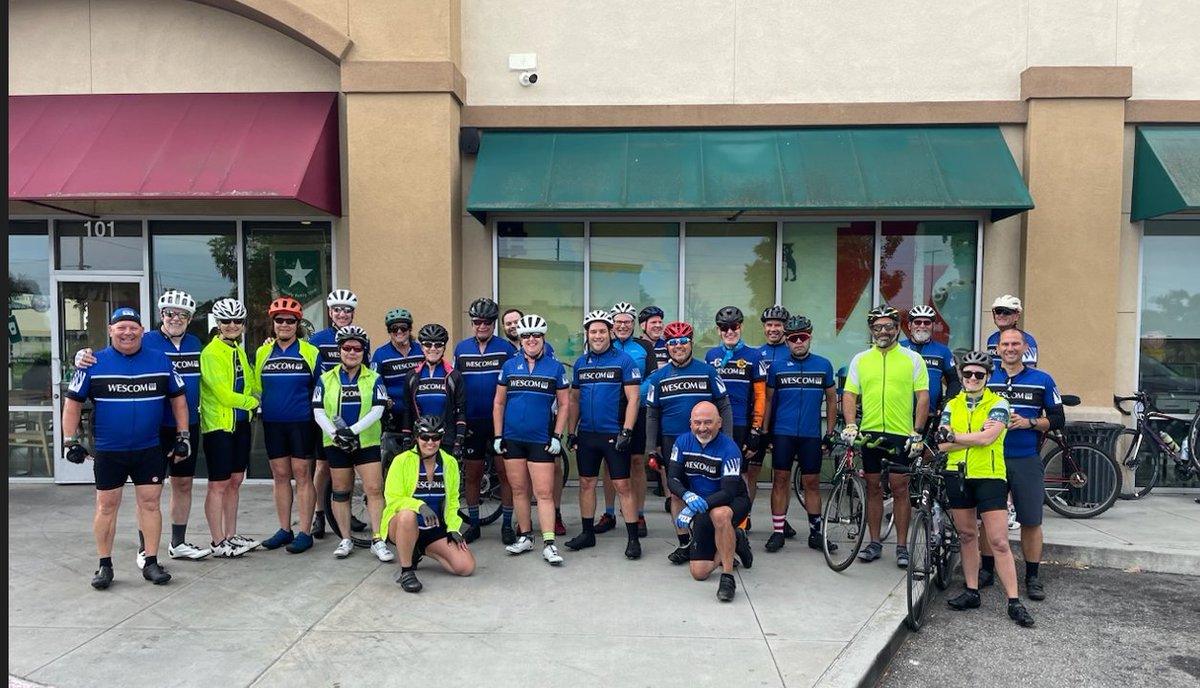 wescomfinancial's tweet photo. This past weekend, #TeamWescom trained in Huntington Beach, preparing for the upcoming @bike_ms: Bay to Bay ride. Keep following our journey as we ride for a great cause! #BikeMs #BuildingBetterLives https://t.co/uBVLPwPZtc