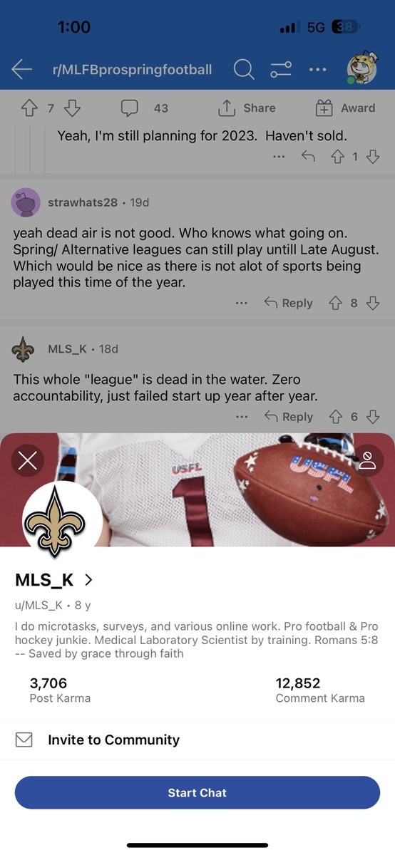 GihunKim3's tweet photo. @ausfalcon @USFLExpert Only thing ridiculous is you bashing $mlfb/#mlfb on every social media and stock platform you can find when you claim you never even owned a single share. The non stop bitching and tagging… *yawn*. Try harder. https://t.co/zROTym9MpM