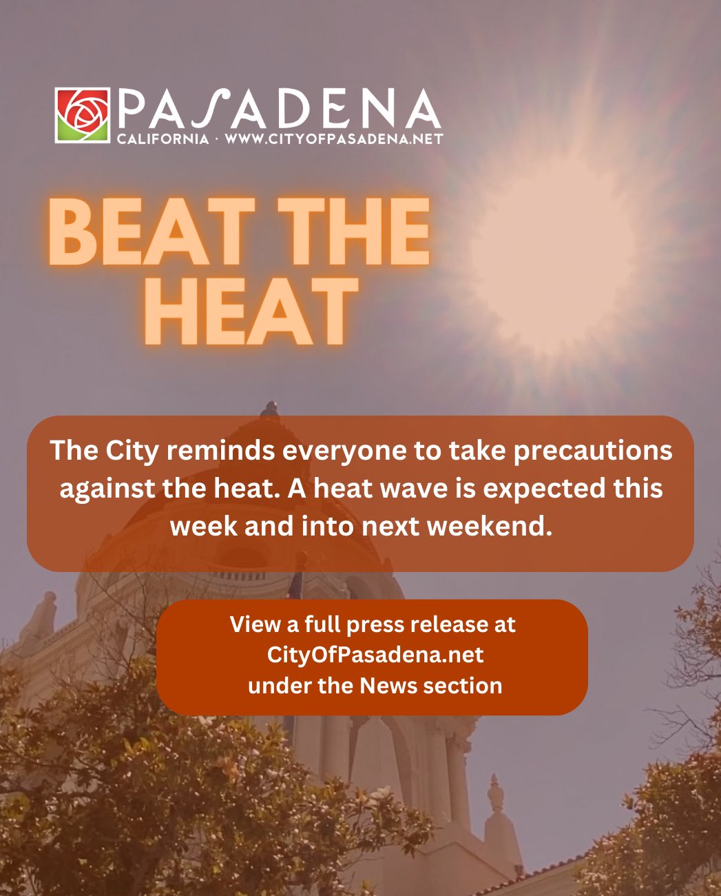 City of Pasadena on Twitter "It's getting HOT out there, Pasadena! The