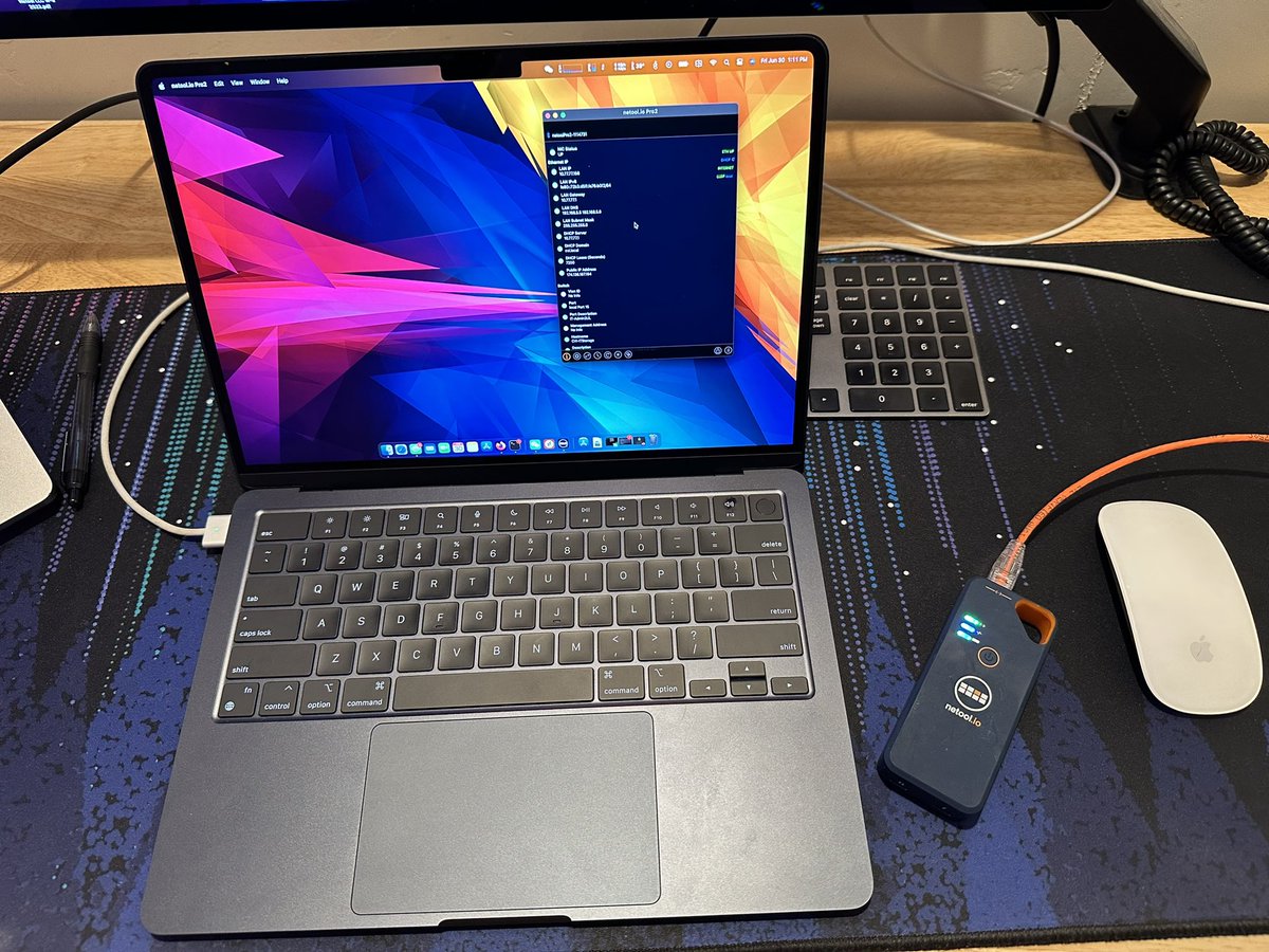 netool_io's tweet image. The NETOOL.io Pro2 works great with an @apple silicon MacBook like this MacBook Air and the iPadOS netool.io pro2 app.