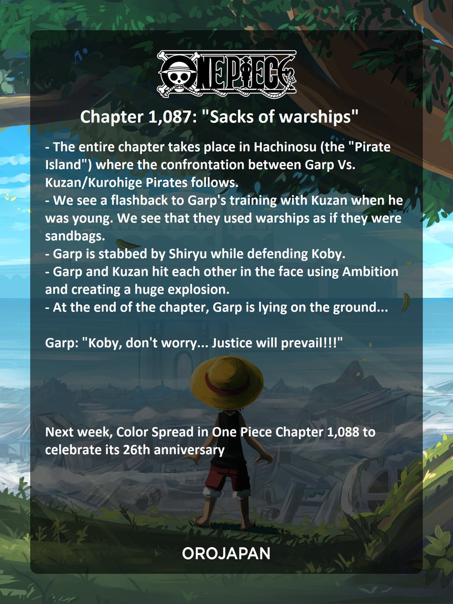 Orojapan1's tweet photo. #ONEPIECE1087 
Chapter 1,087 first spoilers. https://t.co/nUN58KSQon