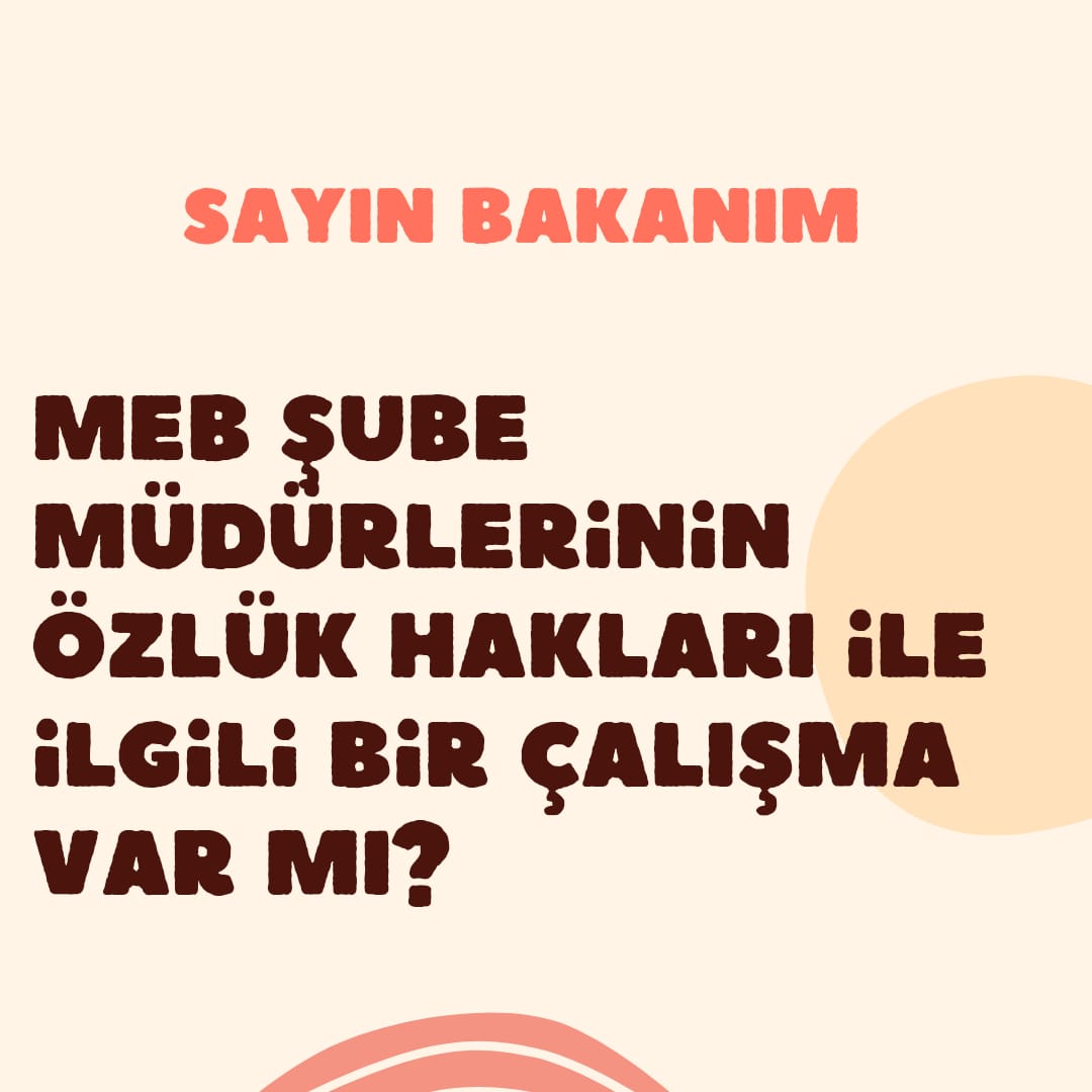 Fazlı ÇİÇEK (@fazlicicek) on Twitter photo MEB Şube Müdürleri diyor ki bir terslik var...
görevde yükselme sınavından önce bulunduğum kadrodan ve görevden daha az maaş almam izahı mümkün olmayan bir durumdur.
#SnTekinMebSubeMudurleri
<a href="/RTErdogan/">Recep Tayyip Erdoğan</a>
<a href="/Yusuf__Tekin/">Yusuf Tekin</a>
<a href="/memetsimsek/">Mehmet Simsek</a>
<a href="/cftcblnt/">Bülent ÇİFTCİ</a>
<a href="/_aliyalcin_/">Ali YALÇIN</a>
<a href="/melihaltinok/">Melih Altınok</a> MEB Şube Müdürleri diyor ki bir terslik var...
görevde yükselme sınavından önce bulunduğum kadrodan ve görevden daha az maaş almam izahı mümkün olmayan bir durumdur.
#SnTekinMebSubeMudurleri
<a href="/RTErdogan/">Recep Tayyip Erdoğan</a>
<a href="/Yusuf__Tekin/">Yusuf Tekin</a>
<a href="/memetsimsek/">Mehmet Simsek</a>
<a href="/cftcblnt/">Bülent ÇİFTCİ</a>
<a href="/_aliyalcin_/">Ali YALÇIN</a>
<a href="/melihaltinok/">Melih Altınok</a>