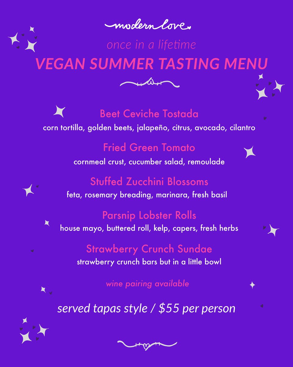 Isa Chandra (@isachandra) on Twitter photo Vegan summer vegetable tasting menu at <a href="/ModernLoveBklyn/">Modern Love Brooklyn</a> this weds and thurs. Make a rez on OpenTable Vegan summer vegetable tasting menu at <a href="/ModernLoveBklyn/">Modern Love Brooklyn</a> this weds and thurs. Make a rez on OpenTable