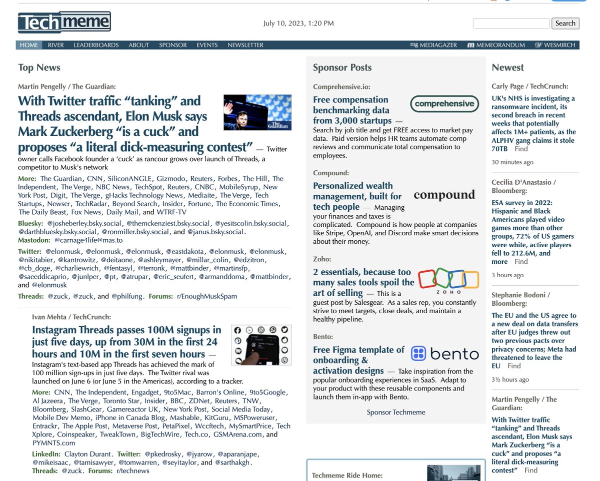 vgurbuxani's tweet image. When you read this as the headline on @Techmeme makes you feel that we still haven&apos;t corrected the #techBubble of #zirp