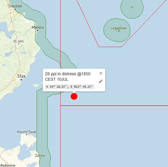 alarm_phone's tweet photo. 🆘 from Central Med
We’re in contact with ~28 people on a boat in distress in the SAR zone of #Malta. They're moving only slowly and communication is difficult. Authorities are alerted and the M/V VOS TRITON is nearby. They need to act quickly so rescue arrives before nightfall! https://t.co/ddRQzP2J9k