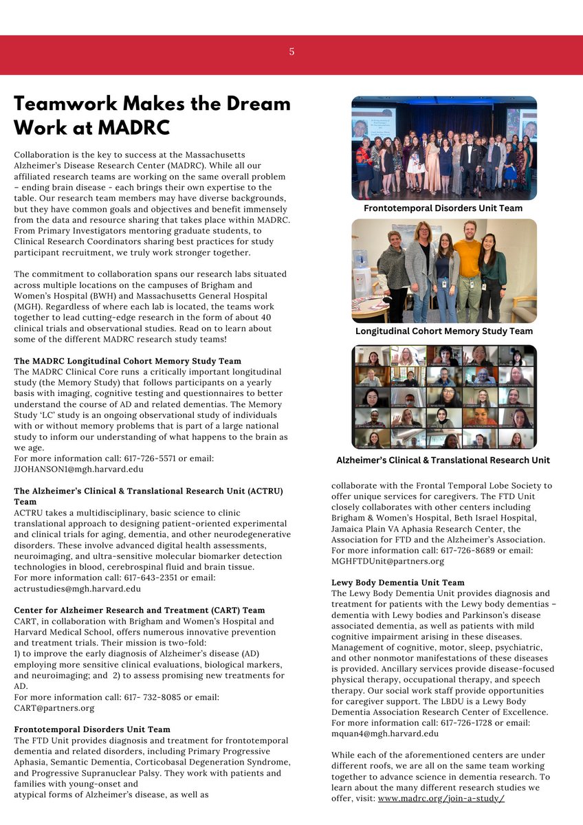 Regardless of where each MADRC-affiliated lab is located, all teams work together to lead cutting-edge research in the form of about 40 clinical trials &amp; observational studies. Read about our teamwork (&amp; other updates) here: bit.ly/2023KIM