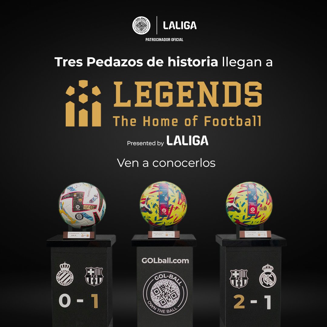 ⚽️ Los tres GOL-BALLS más importantes de la última temporada, ahora puedes verlos en Madrid @legends_exp del 10 al 14 de julio.

#GolBall #LaLiga #LegendsExperience