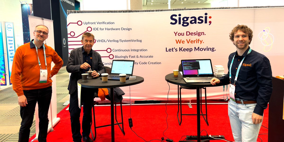 Sigasi's tweet photo. It's day one of @60thDAC exhibition and we are ready and raring to go 🤗
Stop by booth 2416 to say hello 👋 and get a demo!
#DAC60 #TadeFair #UpfrontVerification #MondayMood https://t.co/OU7v74DBC4