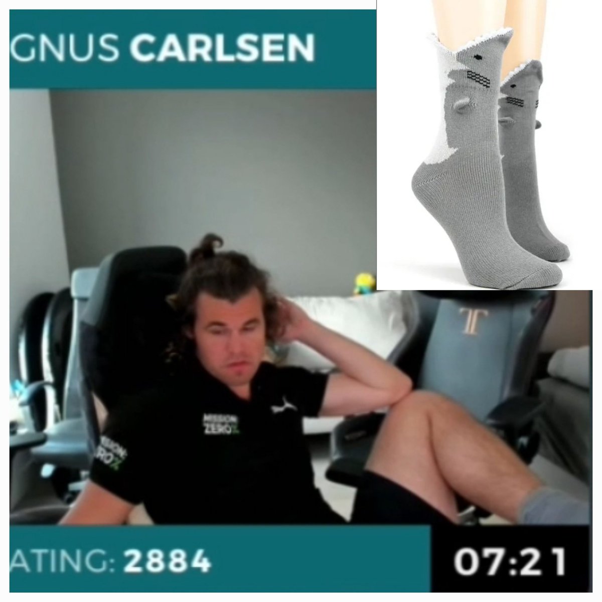 @MagnusCarlsen rocking his new socks #ChessChamps #AimChessRapid