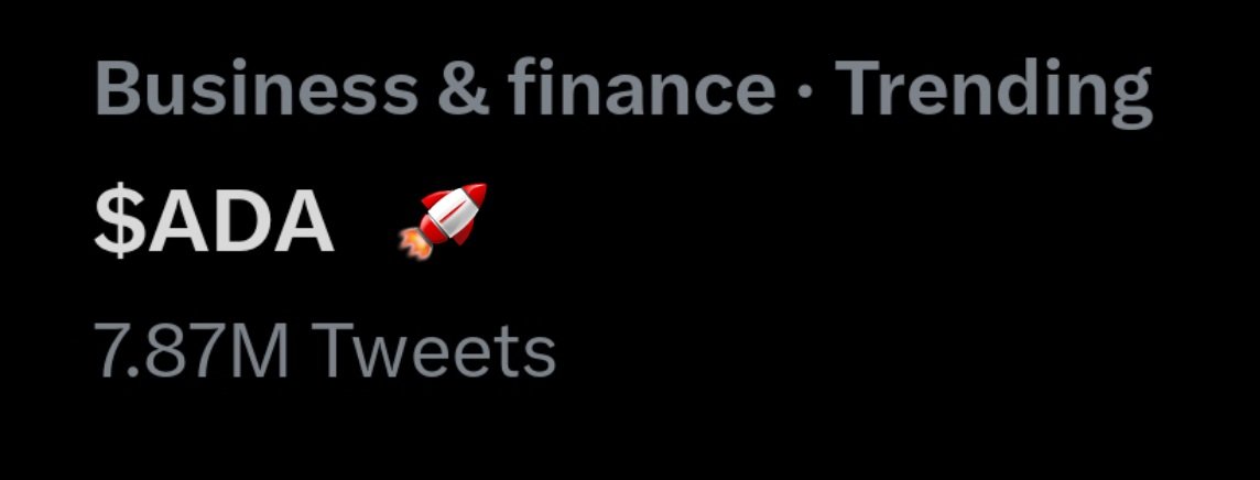 CryptoIRELAND1's tweet photo. $ADA ₳ is trending as always 🚀 https://t.co/4Fq6CrmS15