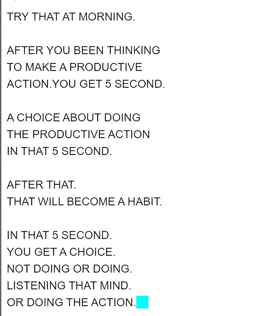 The Time Stimulus Between The thinking and The Action.

Note: Making the action do not take 5 Second.Only.
But Starting Have to be between that 5 Second. https://t.co/5rfFSVGy36