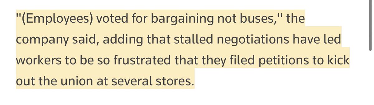 "employees voted for bargaining not buses" then come bargain starbucks! we 300+ stores waiting on you