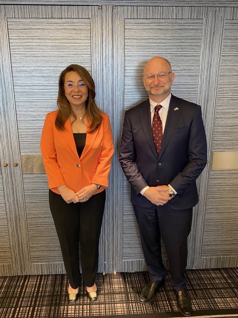 Good to meet with @UNODC’s @GhadaFathiWaly in Japan during @MOJ_ASEAN_Japan. We discussed improving global cooperation on crime prevention. Looking forward to continued work together on keeping people safe.