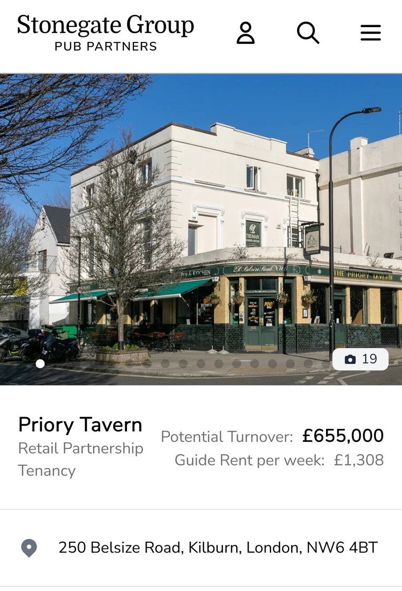 Have you ever dreamt of running a pub? The Priory Tavern on Belsize Road is looking for a new business partner. The pub is lovely and has great potential. Via <a href="/Stonegate_Group/">Stonegate Group</a>. Sadly closed currently. stonegatepubpartners.co.uk/find-a-pub/pri…