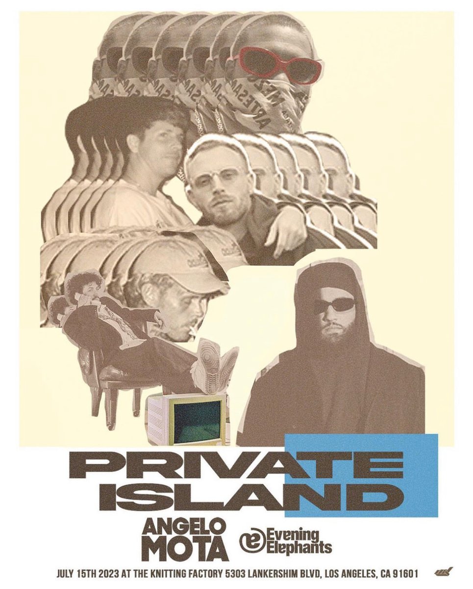 PVTILND's tweet photo. grab your grandma and sewing kits because Private Island is LIVE @ the Knitting Factory in North Hollywood this Saturday. Tix are still available: https://t.co/eDzC1fov79 https://t.co/7ryTt4H92E