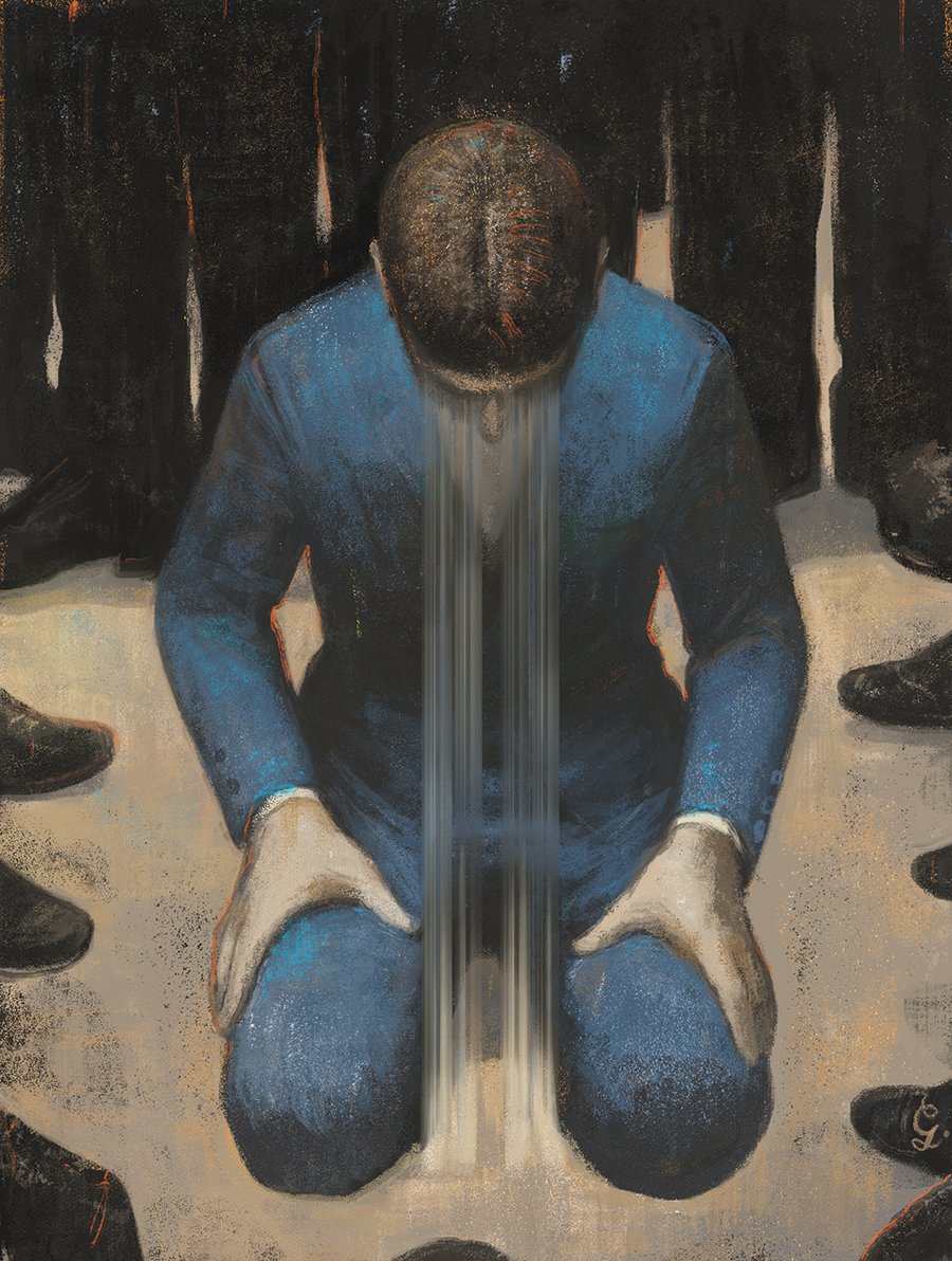 "Doing the Work: The Protestant ethic 
and the spirit of wokeness" - Illustrations by Gérard 
DuBois for Harper's Magazine
.
.
.
#illustration #harpersmag #harpers #protestant 
#religion #woke #wokeness #conceptualillustration 
#religiousart #illustration_daily