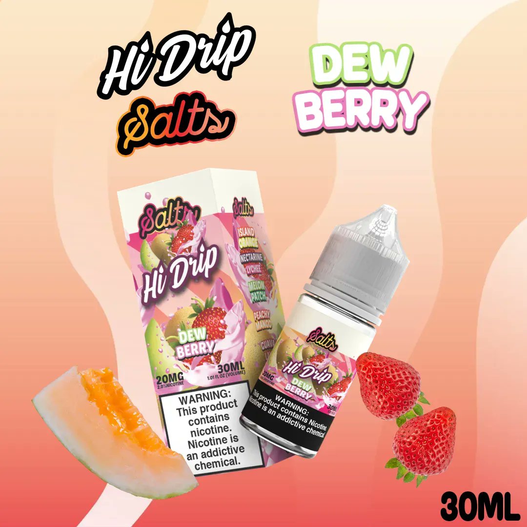 The Dewberry by Hi-Drip Salts Series 30mL e-liquid juicy honeydew melons blended with fresh strawberries to deliver a refreshing and fruity e-juice experience!

Grab yours now 😍 buff.ly/3NL2P5M

#HiDripDewberry #E-liquid #vapecommunity #vapeusa #cheapvapedeals