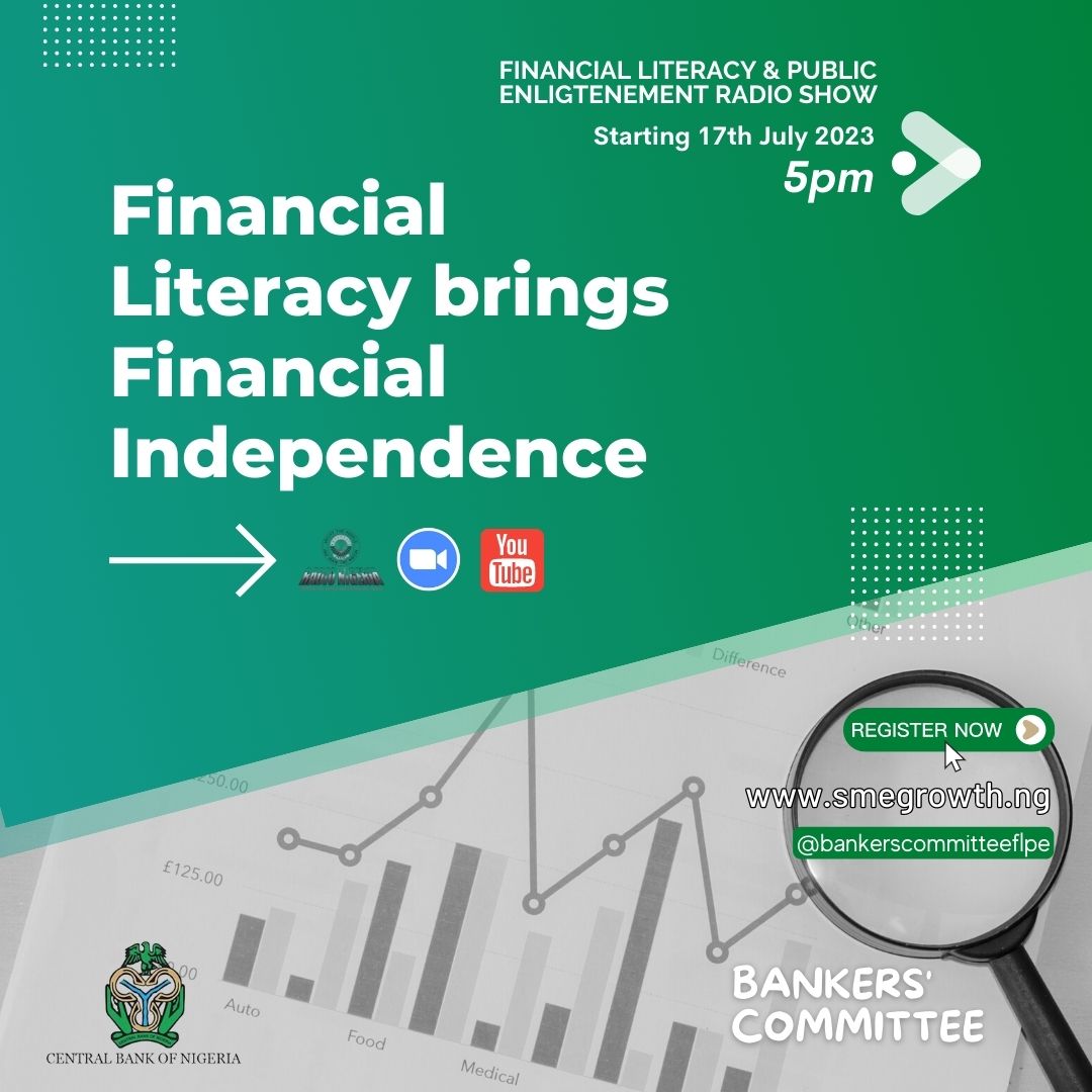 Financial Literacy brings Financial Independence. The Bankers'Committee as part of it's mandate shall continue to provide premium Financial information that will help you and your business. #msme #nigeria #Entrepreneurship