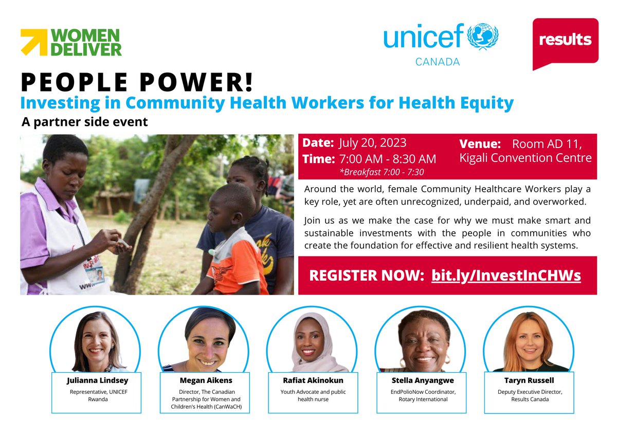 The <a href="/WomenDeliver/">Women Deliver</a> 2023 Conference in Rwanda from July 17-20 is one of the largest multi-sectoral convenings to advance gender equality. We're proud to not only be there, but to be presenting an important side session  with <a href="/UNICEFCanada/">UNICEF Canada</a> and these amazing speakers. #WD2023