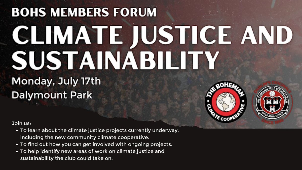 We have a members forum next Monday, July 17th, to share some info on the work that's going on and how the members can get involved. Join us. Reserve a space here: eventbrite.ie/e/bohs-members…