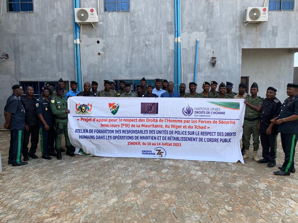 Le projet "Forces de Sécurité Intérieures" du HCDH renforce les capacités de 25 responsables des unités de la police nationale des régions de Diffa, Maradi et Zinder sur le respect des droits de l’homme lors des opérations de maintien et de rétablissement de l’ordre public.