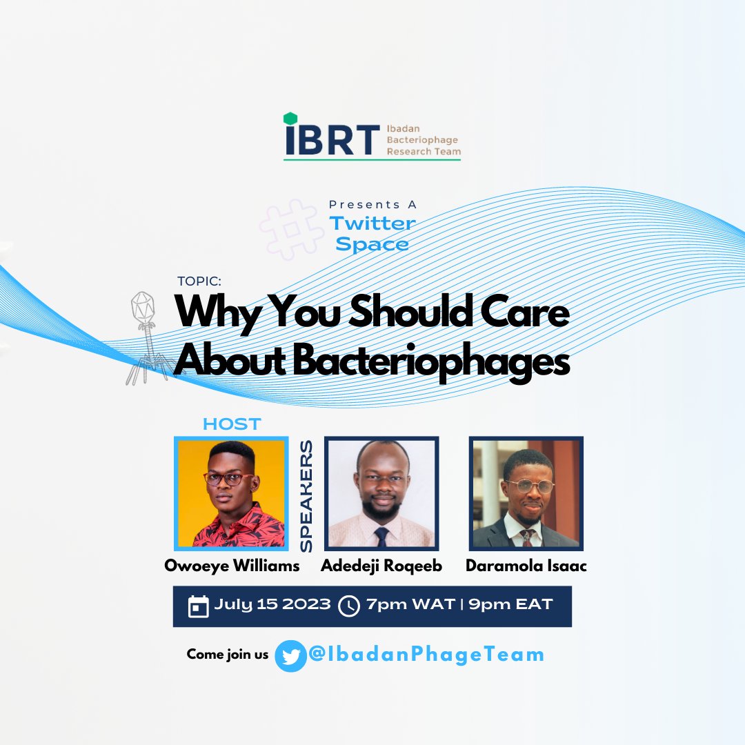 Put down a finger if you have interest in #bacteriophages
Put another one down if you care about #antimicrobial #resistance
Another one if you're an undergrad with interest in research
One more if you're curious about what IBRT does
Another one if you've missed our Twitter Spaces